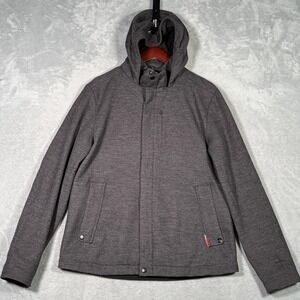 Icebreaker 380 Pure Plus Jacket Mens Medium Gray Merino Wool Hooded Coat
